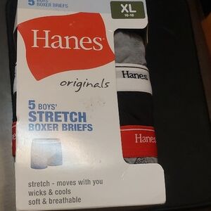 Hanes Boy's XL 5 pack Stretch Boxer Briefs - Black, Gray, and Red